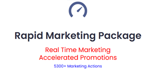The rapid marketing package provides over 5000 individual marketing actions per month 